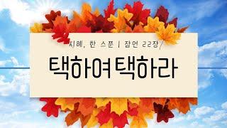 지혜 한 스푼 | 잠언 22장 | 택하여 택하라