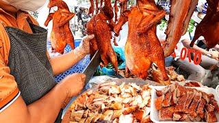 Nice Skill! Technique Cutting Roast Duck & Chopping Pork Meat - Cambodia's Greatest Street Food