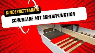 Praktische Bettschublade mit Schlafmöglichkeit – Extra Platz für die ganze Familie!