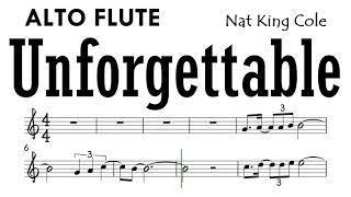 Unforgettable ALTO FLUTE Sheet Music Backing Track Partitura  Nat King Cole