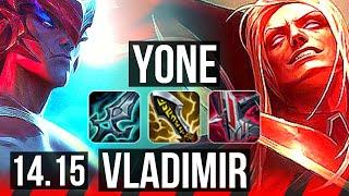 YONE vs VLADIMIR (TOP) | 9/2/8, 1200+ games, 45k DMG, Godlike | NA Master | 14.15