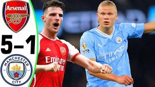 Arsenal vs Manchester City 5-1 - All Goals and Highlights - 2024  RICE