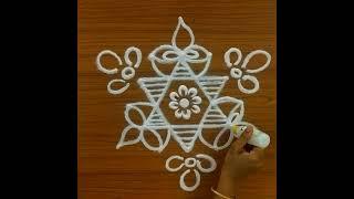 5*3 Dots Vilakku Kolam | Easy Vilakku Kolam | Karthigai deepam Kolam