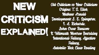 The New Criticism Explained | Pros and Cons, Proponents of New Criticism and their Works