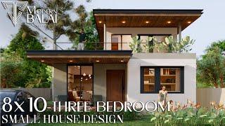 MODERN HOUSE DESIGN SIMPLE HOUSE DESIGN 3-BEDROOM 11X8 METERS