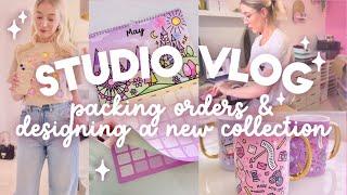 STUDIO VLOG |  Packing orders, designing a calendar ️ and new packaging for my small business 