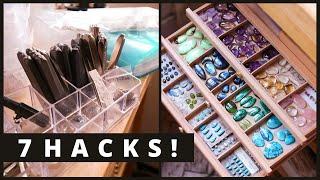 7 STUDIO ORGANIZATION HACKS and tips for a jeweler's studio!