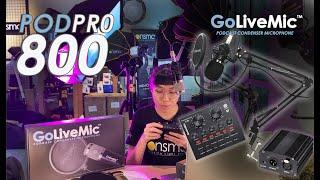 GoliveMic Podpro 800 unboxing and setup tutorial together with V8 mixer and Phantom Power.