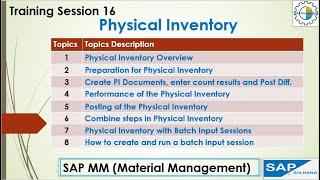 16 SAP MM Physical Inventory Processes #sap #sapmm #physicalinventory #PI #inventory