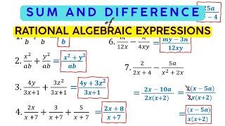 Sum and Difference of Rational Algebraic Expressions