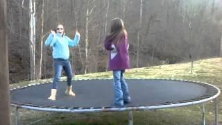 Seven Super Girls Trampoline FUN !!