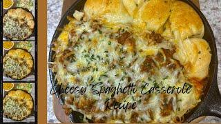 Cheesy Spaghetti Casserole w / Garlic Knot