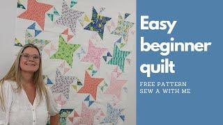 Easy Fat Quarter Free Pattern Sew with me - Beginner Quilting-