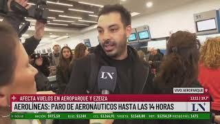 Paro de aeronáuticos: se ven afectados los vuelos que salen de Aeroparque y Ezeiza