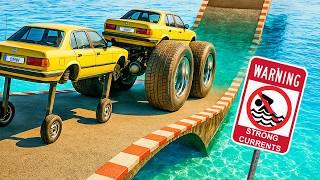 Testing small & big wheels vs deep waters in GTA 5