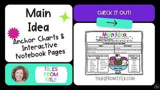 Main Idea and Supporting Details Anchor Charts & Interactive Notebook Pages