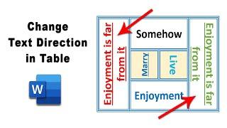 How to change the orientation of text in a table in word