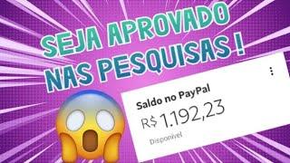 Veja Como Ser Aprovado nas Pesquisas Remuneradas (Dicas Imbatíveis) + Dicas de um Bom Perfil.