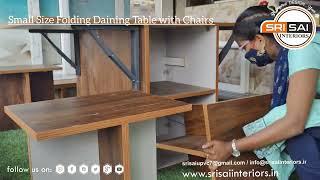 Sri Sai INTERIORS.   Small Size Folding Daining Table with Chairs