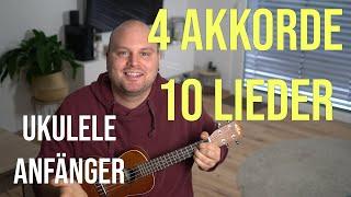 Ukulele spielen in 5 Minuten || 10 Lieder mit 4 Akkorden || Ukulele Tutorial || UkeTube