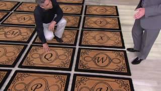 Handcrafted Monogrammed Initial 2'x3' Rectangle Coco Doormat on QVC