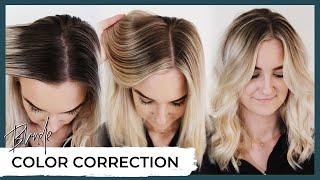 Blonde Hair Color Correction Before and After  How to fix highlighted hair including root shadow