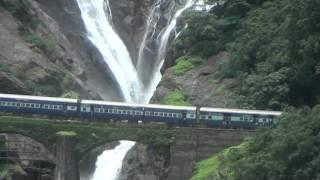 Amaravathi Express Passing Dudhsagar Water Falls