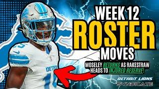 Detroit Lions ANNOUNCE Roster Moves Ahead Of Week 12 Matchup!