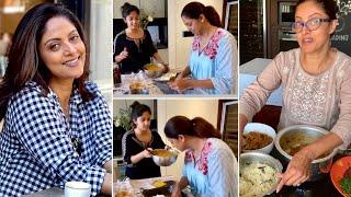 நடிகை நதியா மகளுக்கு சமையல் கற்றுகொடுப்பதை  பாருங்கள்Actress Nadhiya Cooking with Her Daughter