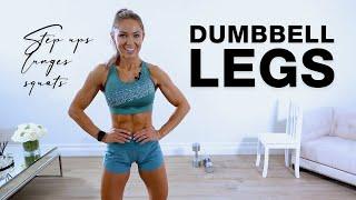 20 Min DUMBBELL LEG WORKOUT | Step Ups, Lunges, Squats