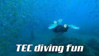 Pyramids - Amed wall deep. Technical diving Amed, Bali. Episode 309