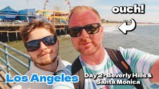 LOS ANGELES TRAVEL VLOG  Day 3 · BAD SUNBURN, Beverly Hills, Rodeo Drive, Santa Monica Pier