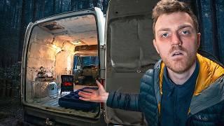 Surviving My First Night Camping in Abandoned Amazon Delivery Van