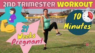 Second Trimester Pregnancy Workout Video | No Equipment Required - 10 Minute Fitmomma Challenge