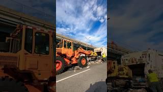 Garbage truck collapse happened in Queens, NY. Dept of Sanitation tries to fix it quickly