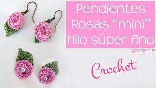 PENDIENTES ROSITAS de GANCHILLO en PERLÉ. SÚPER MINIS, MUY CUQUIS. CROCHET EARRINGS ROSE in PERLÉ.