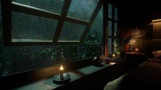 Cozy Rain Sounds by the Window | Gentle Rain & Night Forest Ambience for Deep Sleep | 8 Hours