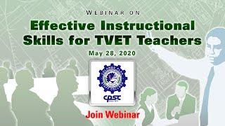 Webinar on Effective Instructional Skills for TVET Teachers