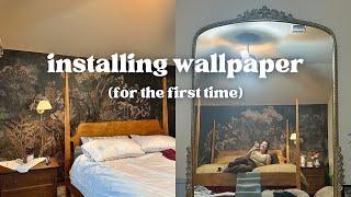 VLOG installing wallpaper, bedroom updates, and a snow day