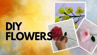 Cloth Flowers || DIY How To Make Flower From Organdy Cloth and Stocking flowers-beginners tutorial