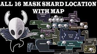 Hidden Mask shard , All 16 location with map , hollow knight godmaster