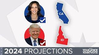 2024 Election: Harris projected to win California, Trump projected to win Idaho