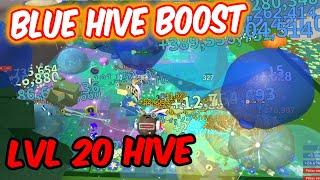 Level 20 Satisfying Blue Hive Boosting | Bee Swarm Simulator (Pollen Text On)