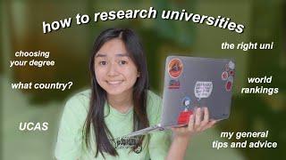 how to research universities (finding ur course, uni, dream career)