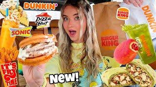 Eating The NEWEST FAST FOOD ITEMS for 24 HOURS!