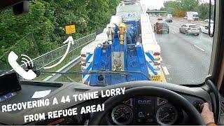 RECOVERING A 44 TONNE LORRY FROM REFUGE AREA! UK HEAVY RECOVERY!