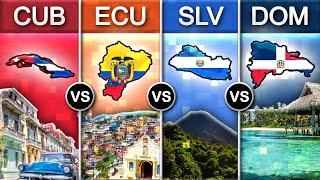 Cuba vs Ecuador vs El Salvador vs Dominican Republic | Country Comparison