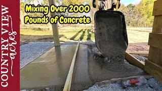 Mixing and Pouring a Concrete Pad by Myself for the first time.