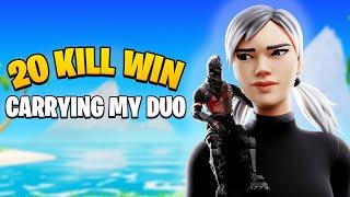 Carrying My Fortnite Duo In Duo Squads (20 Kill Win) | EvoKaz