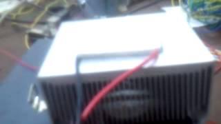 Thermoelectric fridge turns water to ice